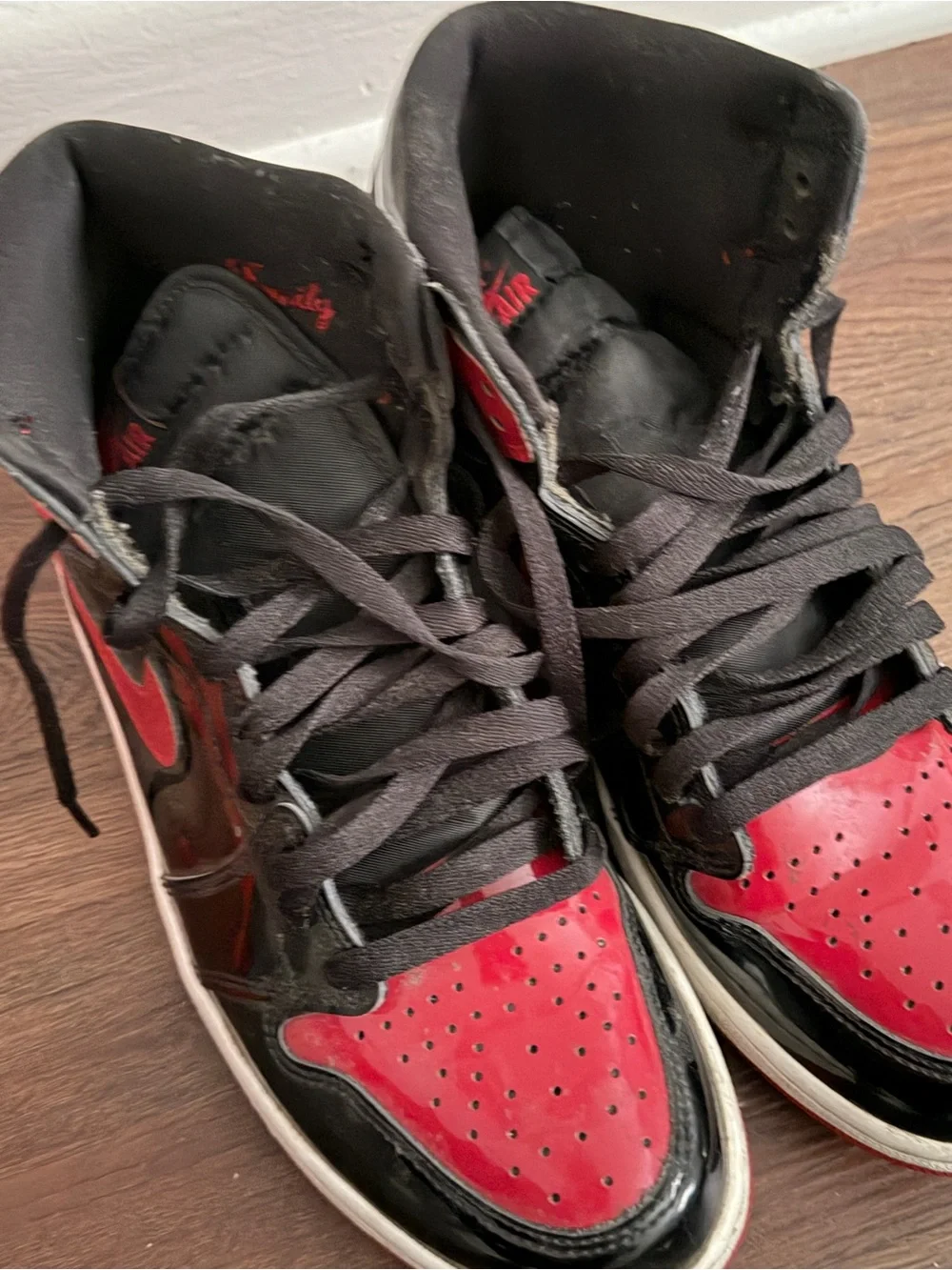Jordan Black and Red High-Top Sneakers - Picture 7 of 8
